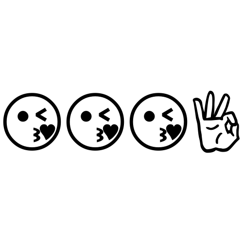 😘😘😘👌 Emoji Domain black and white Symbola rendering